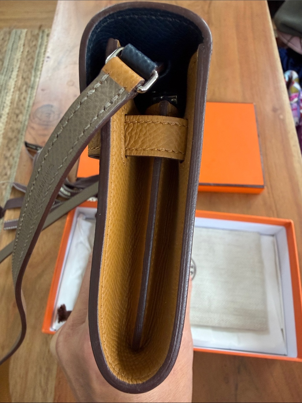 NWT Hermès Kelly To Go Casaque Wallet / Bag / Clutch [tricolor] - Picture 6 of 11